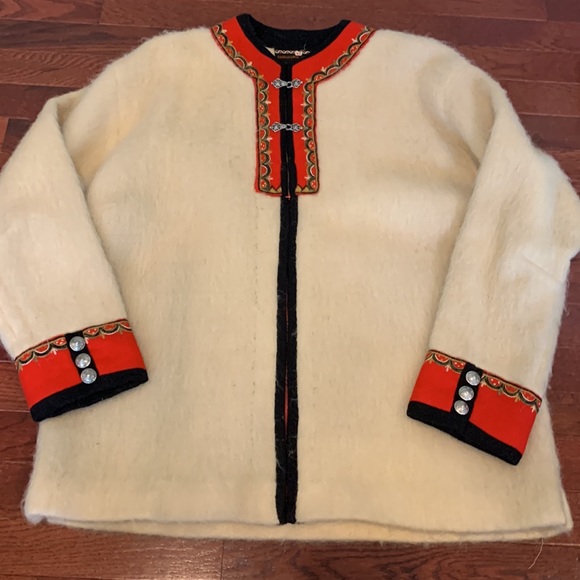 Rolf Drangsgaard Jackets & Blazers - VTG Rolf Drangsgaard Jacket Nordic wool silver clasp cardigan sweater 42 Norway